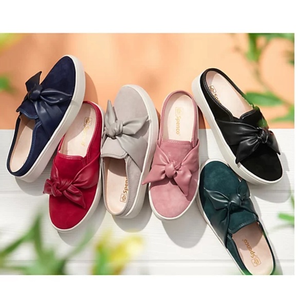 Spenco Orthotic Suede Bow Mules - Picture 7 of 7